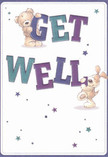 With the lively optimism that characterises Nine Elms, this get well card radiates pure warmth and encouragement. The design features a cheerful teddy bear and a playful puppy, each leaping with joyful intent from a soft cream background as they cradle the bold, oversized letters announcing 'Get Well.' The mix of indigo and teal in the typography echoes the neighbourhood's waterside energy, while scattered star-shaped sparks in blue and purple dance across the card, imbuing the image with a whimsical, restorative mood. Each animal's fur is illustrated so richly one can practically sense their softness, echoing the tactile comfort of a bouquet arranged by skilled local florists. This card is much more than a message: it's an embrace of hope, perfect for sending a wave of comfort to someone on the mend-whether it's a neighbour on Riverlight Quay or a friend recuperating elsewhere in Nine Elms, ensuring your care is felt right where it matters most.